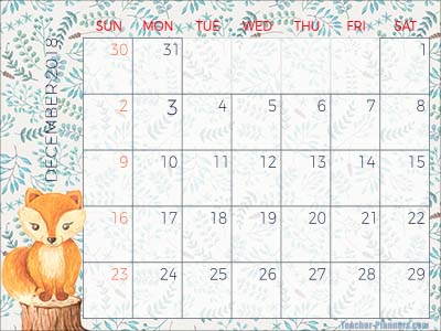 Printable Calendar December