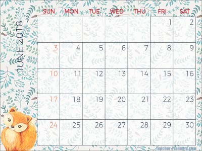 Printable Calendar June