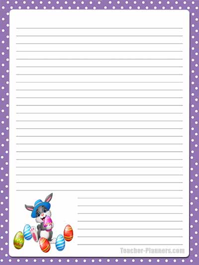 Cute Easter Bunny Stationery - Lined 11