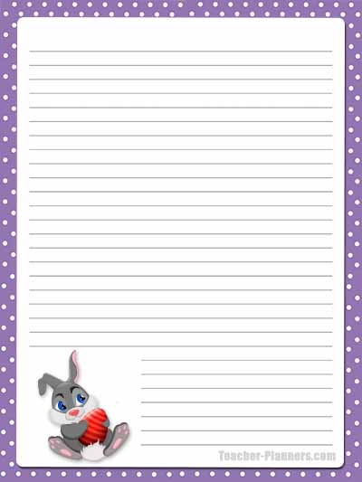 Cute Easter Bunny Stationery - Lined 2