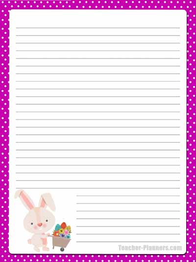 Cute Easter Bunny Stationery - Lined 3