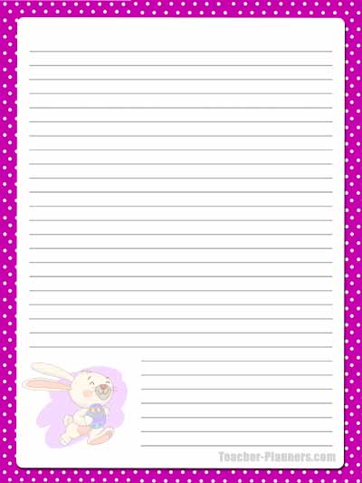 Cute Easter Bunny Stationery - Lined 9