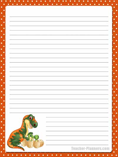 Cute Dinosaur Stationery - Lined 6