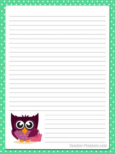 Cute Owl Stationery - Lined 5