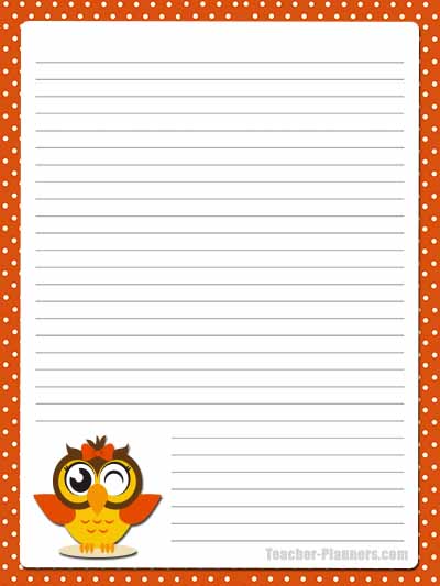 Cute Owl Stationery - Lined 6