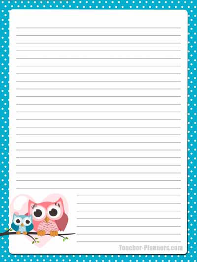 Cute Owl Stationery - Lined 7
