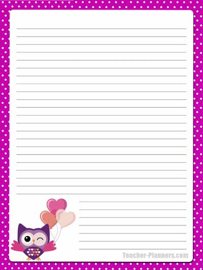 Cute Owl Stationery - Unlined 2