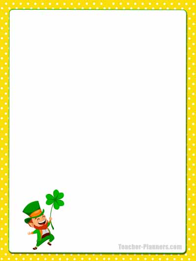 St Patrick's Day Stationery - Unlined
