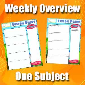 Weekly Overview Template - One Subject